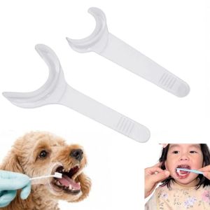 BELLETEN Plastic Childrens Tooth Brushing Aid Multipurpose T-shaped Oral Mouth Expander Effective Convenient Pet Tooth Brushing Helper Pet Dental Care