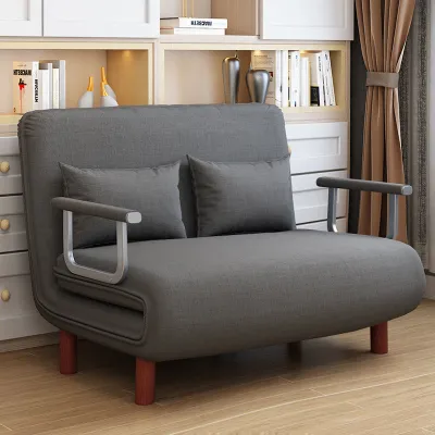 【COD】65CM Grey Simple Folding Sofa Bed Apartment Small Family Simple Reclining Chair Single Folding Sofa Bed 2025 Dropshopping
