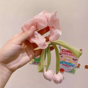 INS Elastic Romantic Tulips Hair Rope Elastic Hair Tie Rubber Ponytail Headwear