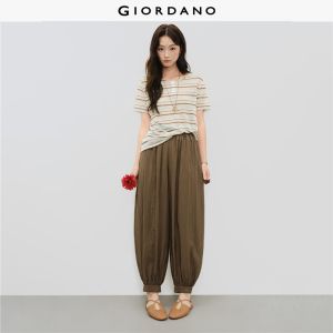 Giordano Women Elastic waist balloon pants Free Shipping 18416610
