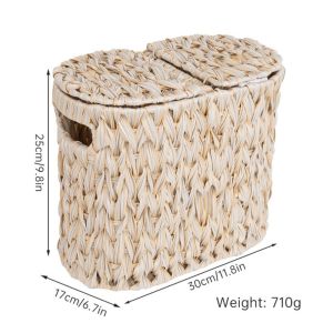 MINIAT Flip Top Toilet Paper Storage Baskets Large Capacity Imitation Rattan Woven Toilet Paper Basket Versatile Household Storage Basket for Bathroom Living room