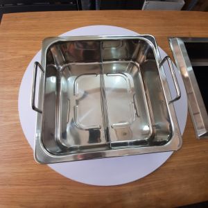 Nồi lẩu inox 2 ngăn Xoong ăn lẩu inox 2 đáy từ nồi nấu lẩu bếp từ loại dày hình vuông