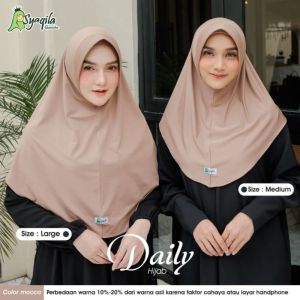 Hijab Daily by Syaqila Bergo Pad Size M dan L Bahan Jersey Premium