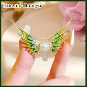 Hmeme Fashion Exquisite Enamel Angel Wing Brooches For Women Clothing Coat Jewelry Accessries Gift