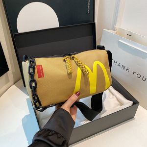 JENL McDonalds Crossbody Bag with Chain Shoulder Strap Casual Sling Bag for Women Creative McDonalds Bag