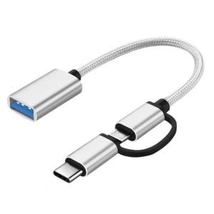 2 trong 1 USB C/chuyển USB sang USB cáp cho Bộ chuyển đổi cho Nhỏ USB/Loại C thiết bị 480Mbps cao dữ liệu tốc độ truyền