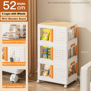 Multi-Layer Storage Cabinet Childrens Snacks Books Toys Organizer Box With Pegboard Foldable Cabinet Home Stackable Storage Box Storage Rack
