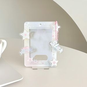 ETIONS Decoration Korean Style Card Holder Star Transparent Student Card Cover Card Standing Plates Card Case ID Card Holders Student