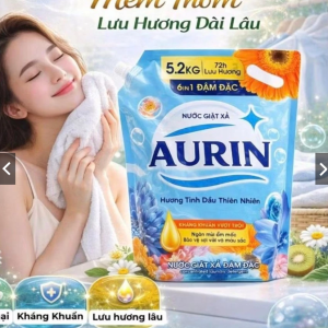Nước Giặt Xả Cao Cấp AURIN Đậm Đặc Siêu Tiết Kiệm túi 52kg dành cho tất cả các loại máy giặt