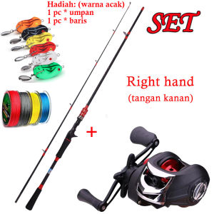 Joran dan Reel Metal Spool Baitcasting Fishing Reel Casting Fishing Rod Set Max Drag 6kg Reel Pancing Fishing Pole 2 Sections EVA Kuat Handle Pancing BC Reel Sistem Rem Magnetis Hadiah Umpan Pancing Baitcasting Reel Memancing Baris Lure Combo Set