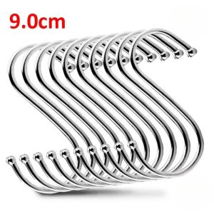 10PCS S-Shape Hook Stainless Steel Clothes Bags Towel Plant Hanging Rack Multi-function Kitchen Bedroom Railing S Hanger Hooks