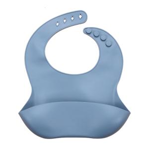 Soft Silicone Bib with Catches Pocket Dirt Frees & Dishwasher Safe Feeding Bib Soft & Flexible Feed Catcher for Baby