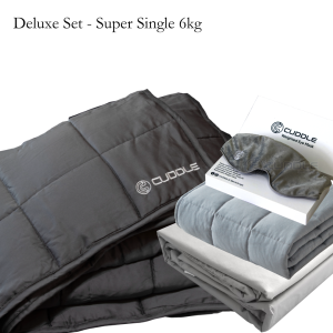 Cuddle™ Deluxe Set - Cool 2.0 Bamboo Fiber Weighted Blanket & Duvet Cover Set & Weighted Lap Pad & Weighted Eye Mask