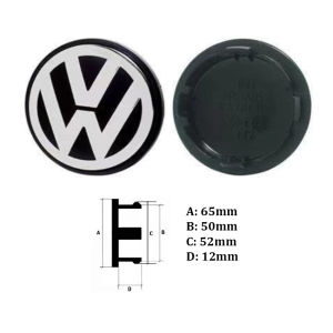 Logo chụp mâm ốp lazang bánh xe ô tô Volkswagen DZ-003 - Chất liệu nhựa ABS cao cấp