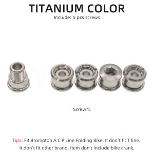 TWTOPSEไทเทเนียมจักรยานChainringน็อตสำหรับBromptonพับจักรยานความเร็วเดียวChainwheelสกรูหมุน 4 สั้น 1 ยาว 14 กรัมชิ้นส่วน