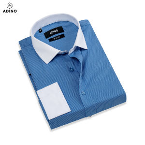 Áo sơ mi nam đen kẻ phối màu ADINO vải sợi sồi Modal mềm mịn thoáng mát dáng slimfit công sở trẻ trung S269