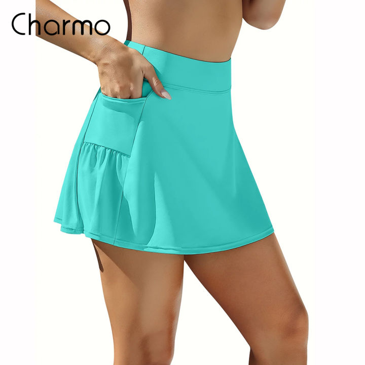 Charmo Women Swim Skirt Short with Side Pockets Bathing Suit High Waist  Swimsuit Bottom Lazada PH