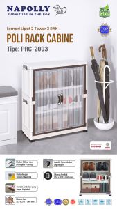 NAPOLLY PoliRack Cabine Lemari Lipat / Portable Plastik 2 TOWER Susun 4 5 (Serbaguna)
