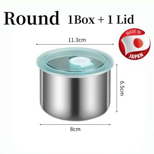 304 Stainless steel Fresh Keeping box with sealed lid Food trays Food keeper storage box stainless food container made in Japan multi-purpose kithchen food organizer thickened food storage crisper refrigerator accessories for snacks meats vegetables fruit