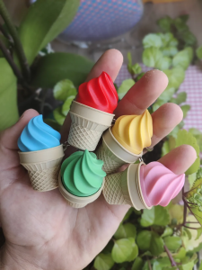Ice Cream Scoop Fidget Clicker | 3D Printed Mechanical Switch Stress Toy | ASMR Triple-Scoop Desktop Accessory | Kawaii Foodie Keycap Clicker | Creative Dessert-Themed Mechanical Fidget