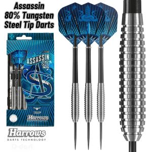 HARROWS STEEL TIP DARTS - 23G ASSASSIN 80% TUNGSTEN STEEL TIP DART