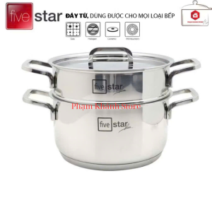 Bộ Nồi Xửng Hấp Inox 304 Cao Cấp FiveStar Plus 20cm 3 Đáy Nắp Inox Bảo Hành 25 Năm