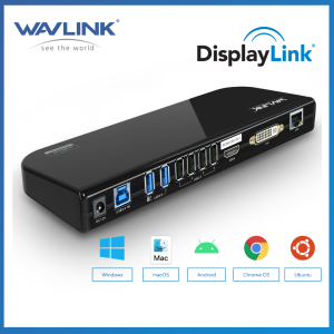 Wavlink USB 3.0 Universal Laptop Docking Station Working Online and Online Class CompanionDual Video Monitor  Supports DVI/HDMI/VGA to 2048 × 1152 Gigabit Ethernet Audio 6 USB Ports for Laptop/Ultrabook/PCsMac M1