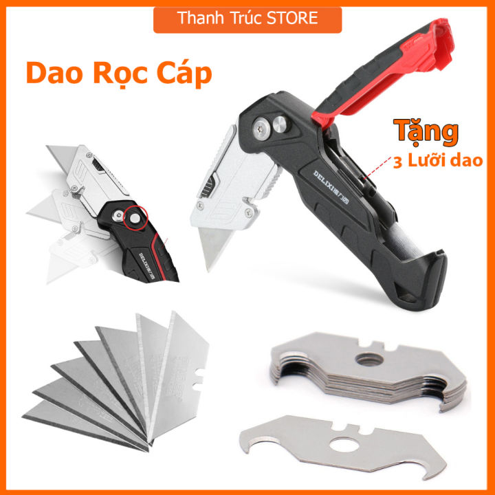 Dao Rọc Cáp Đa Năng DLX Gấp Gọn Tiện ích Chống Va Đập Lưỡi Dao Rọc Cáp ...