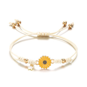 ❤️【Ready&COD】Gelang SunFlower Astetic/Gelang bunga matahari daisy segar kecil baru model serbaguna gelang anyaman tangan/Gelang pasangan/Gelang persahabatan/Gelang matahari/Gelang couple matahari