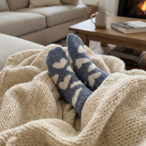 Velarae Cloudy Blue Socks — For your quiet gentle days.