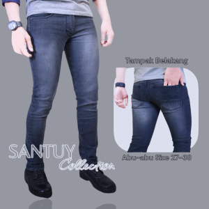 Celana Jeans Pensil Panjang Pria Dewasa Biru Model Skinny Slimfit Hitam Grey Toko Santuy Collection