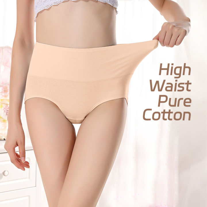 Plus Size Panties For Women Underwear High Waist Briefs Tummy Control  Cotton Underpants Breathable Female Panty