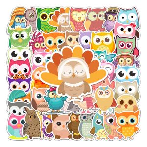 50PCS Kawaii Big Eye Owl Stickers Cartoon Animals Decals DIY Laptop Phone Scrapbook Cute Sticker Kid Toy