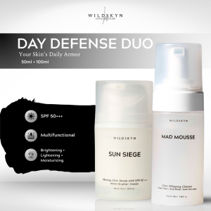 Day Defense Duo (Mad Mousse Glow Whipping Cleanser 100mL + Sun Siege Morning Glow Serum with SPF 50+++ 50mL)