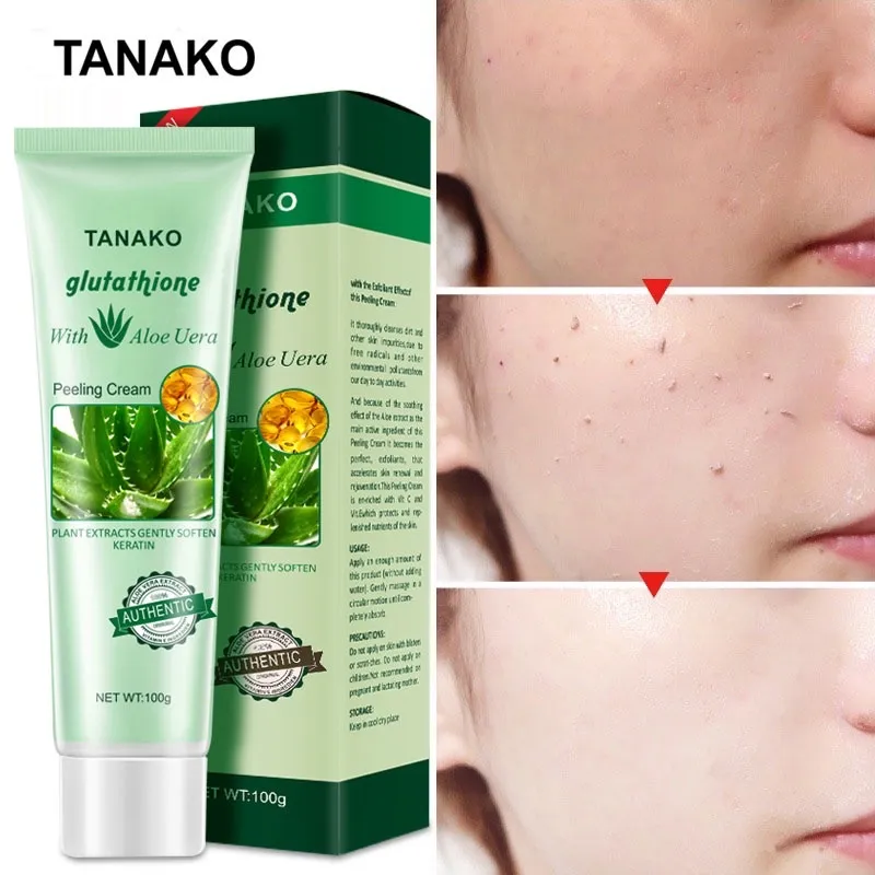 tanako glutathione With Aloe Vera Magic Peeling Gel Cream 100g based glycerin صحة البشرة Size:2oz Glass Dropper Bottle Epithalon 10mg