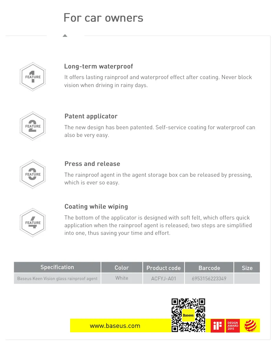 Gadgetoo Baseus Keen Vision Glass Rainproof Agent Gadgetoo Baseus Keen Vision Glass Rainproof Agent