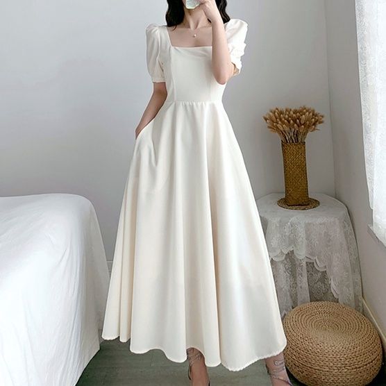 Buy BACK-CUT-DETAIL MAXI WHITE DRESS for Women Online in India-hangkhonggiare.com.vn
