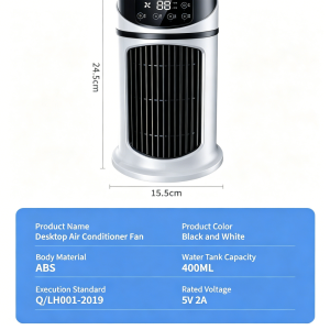 Portable Desktop Air Cooler Fan 3-in-1 Cooling Humidifier with Timer USB Powered Quiet Personal Fan for Home Office Dorm
