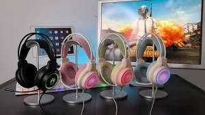 หูฟังเล่นเกม ลดเสียงรบกวนเสียง4D หูฟังเกมมิ่งเกียร์ แสงไฟLED มีไมค์pc แถมสายแปลงต่อมือถือ