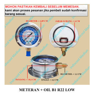 MOB2L PENGUKUR TEKANAN / OIL PRESSURE GAUGE / METERAN + OIL B1 R22 LOW