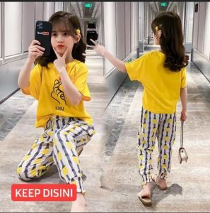Setelan anak perempuan kekinian Setelan celana anak Setelan BIUBIU NANAS