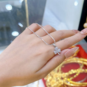 {loại1} Dây chuyền mì kèm mặt cỏ 3 lá full đá cz nhân tạo Kami trang sức sỉ DMM412