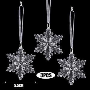 【On Sale】Crystal Acrylic Snowflake Ornaments Merry Christmas Party Decorations Home Festival Decor