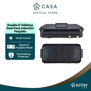 KITH Double-O Tabletop Dual-Zone Induction Hotplate | Dual Knob Control | Hot Pot Detachable Pan | PIH-2800-BK