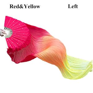 OKKFINE Kid Women Belly Dancing Fan Gradient Color 150cm Practice Dancer Tool Sell Multicolors Square Dancing Dance Accessories