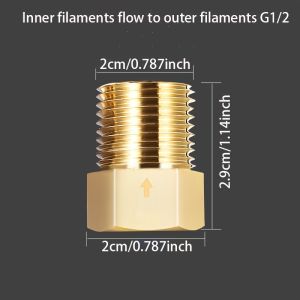 AumoPro Brass One-way Check Valve G1/2 Toilet Toilet Anti-reverse Water Return Water Reverse Check Valve Water Heater Check Valve 1/2" Female To 1/2" Male Thread of Backflow Preventer