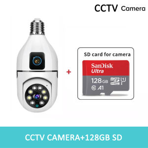 SAMSUNG Dual Lens CCTV Camera Connect Cellphone With Audio and Speaker Mini IP Security Camera Auto Tracking Night Vision Waterproof Alarm Surveillance CCTV Light Bulb Connect to CP Outdoor HD Wireless Two-Way Audio CCTV Camera