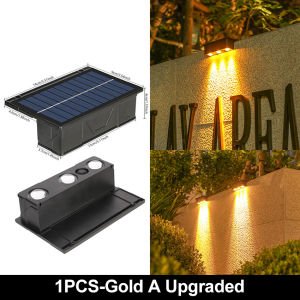 Vimite LED Solar Garden Light Outdoor Waterproof Save Energy Super Brilliant Wall Lamp Warm lighting Night Decorative Light for Courtyard Gate Street Fence