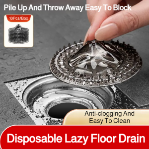 💕Anti-Blocking Artifact💕Iceberg Disposable Floor Drain Sticker Mesh Sticker Bathroom Bathroom Sewer Hair Filter Anti-Insect Floor Drain Net Floor Drain Filter