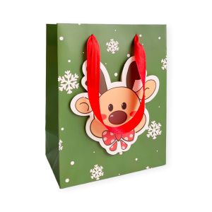 Pinky Bee Kantong Kertas / Paper Bag Natal Rusa 3D 23x18x10cm 70180900